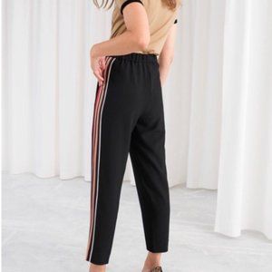 & Other Stories Racer Stripe Trousers High Waist